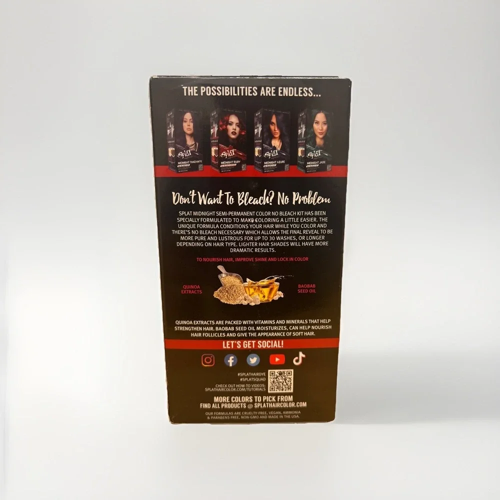 Splat Rebellious Colors Hair‎ Color Midnight Scarlet Vegan Made In The USA